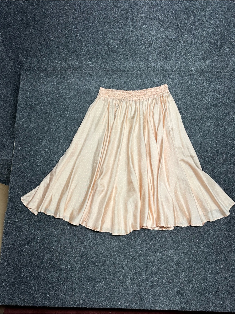 Vintage Peach silk circle skirt polka dot swing dance twee flowy feminine 1920